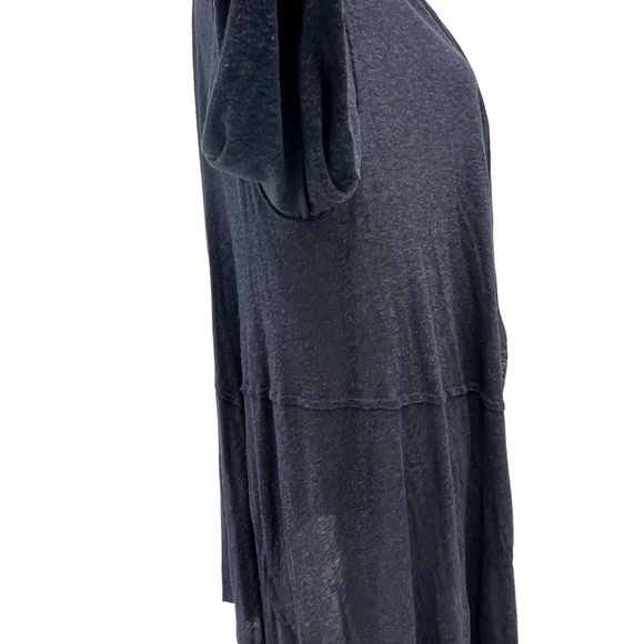 CUT25 BY YIGAL AZROUEL DENIM BLUE SILK/VISCOSE OPEN ASYMMETRICAL CARDIGAN - Picture 5 of 16